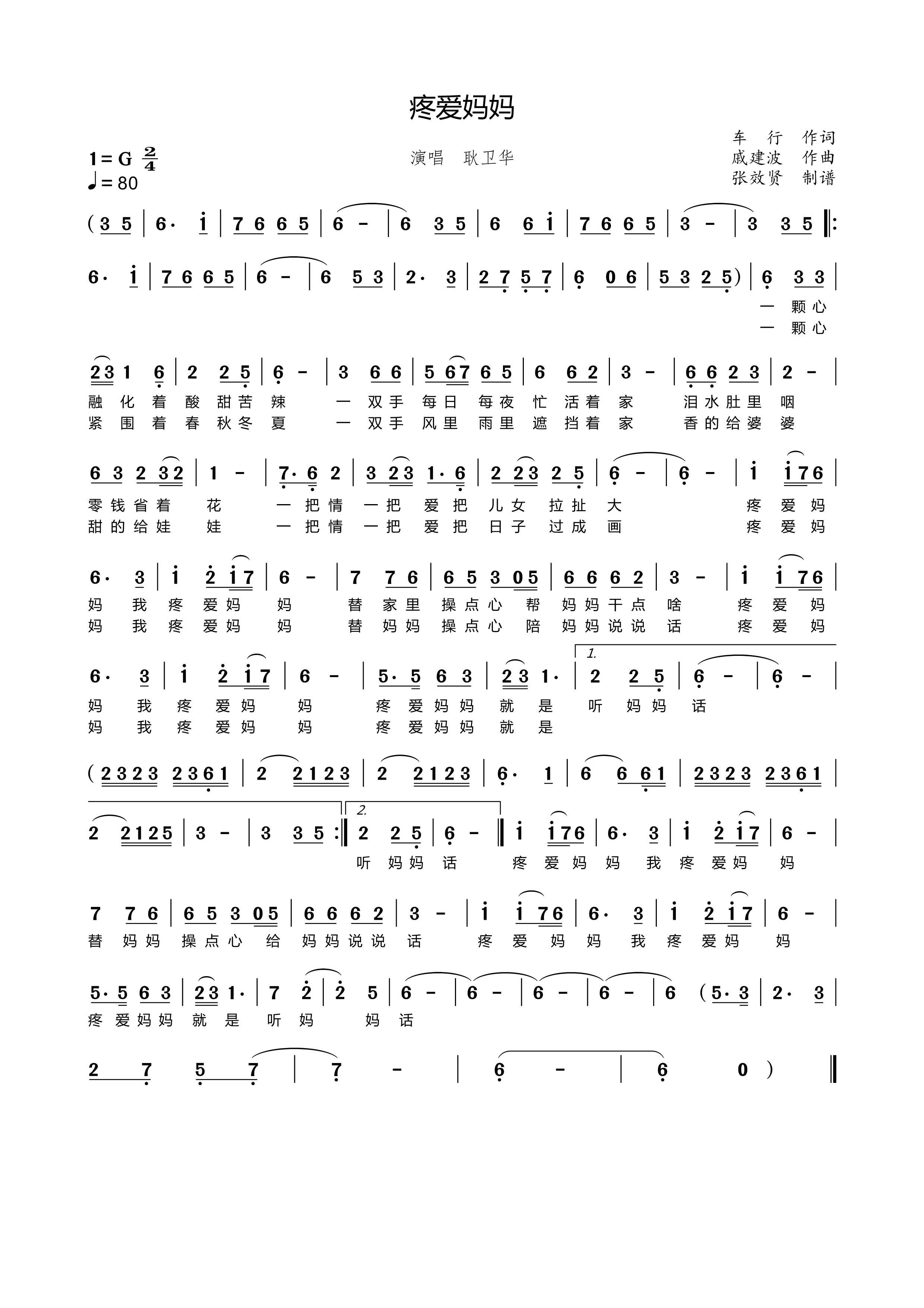 薩克斯 疼愛(ài)媽媽 G調(diào)簡(jiǎn)譜 薩克斯 疼愛(ài)媽媽 G調(diào)簡(jiǎn)譜